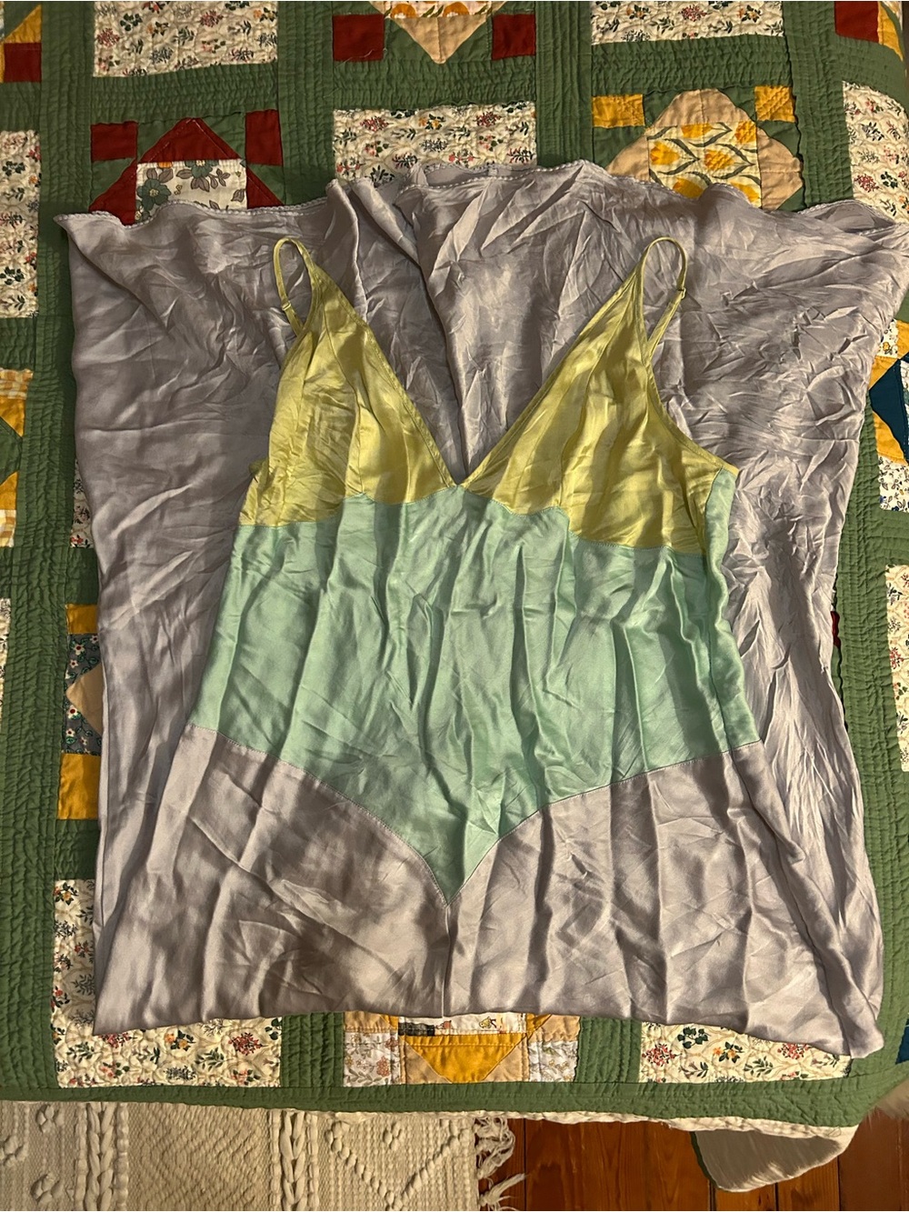 Victoria's Secret Pastel Multi-Color Silk Slip - Picture 4 of 4